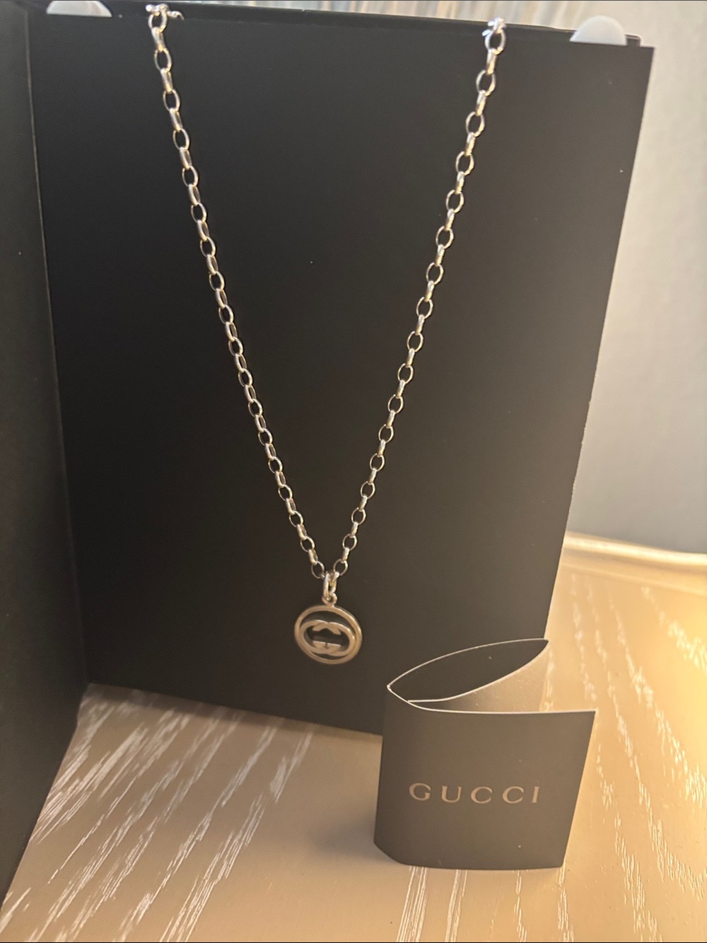 Gucci Men's Silver Interlocking GGCharm Chain Necklace